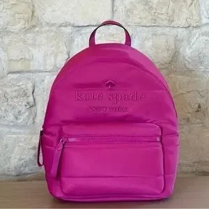 NWT Kate Spade New York Ella Large Puffy Backpack Embroidered Logo Pink KC550 Amazon.com | kate spade new york Women main image 4
